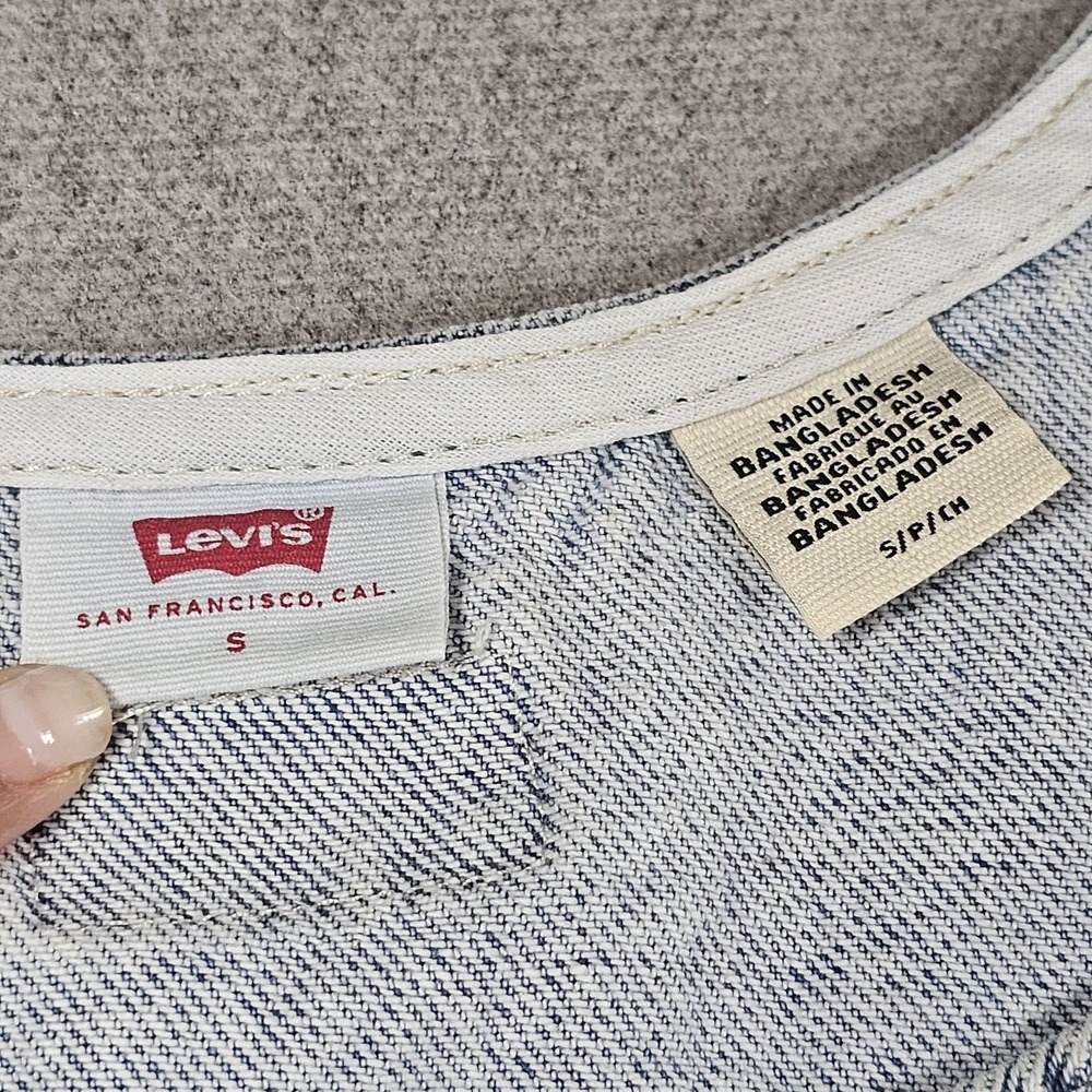 Levi's Womens‎ Light Blue Denim Dress Button Down Pockets Sleeveless Size Small - Picture 4 of 16